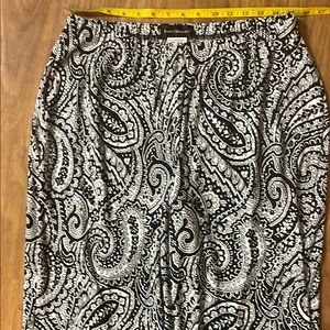 Travel Elements Black and White Paisley Slacks